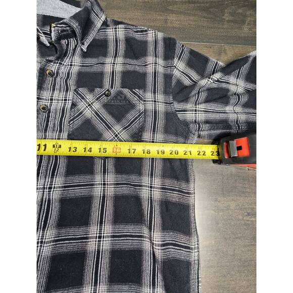 Noble Outfitters Men's Black Flannel Long Sleeve Button Up Shirt Size Medium - Picture 7 of 7